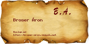 Broser Áron névjegykártya